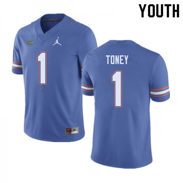 Jordan Brand Youth #1 Kadarius Toney Florida Gators College Football Jersey Blue